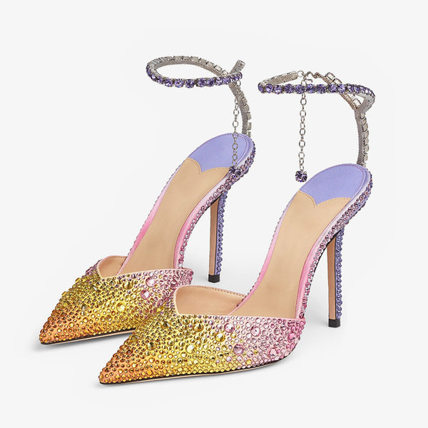 Mix Satin Crystal Pumps