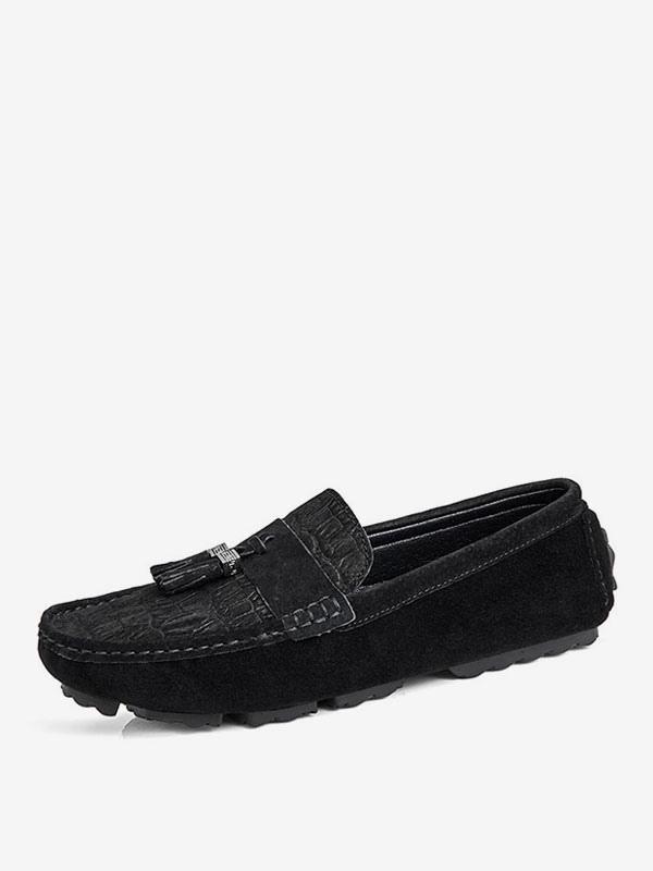 Alligator Tassel Driving Loafers.