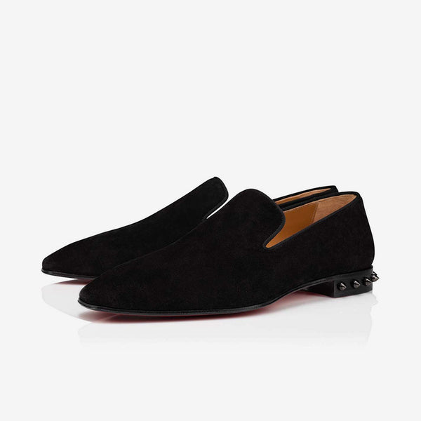 Suede Loafers with Metal Studs