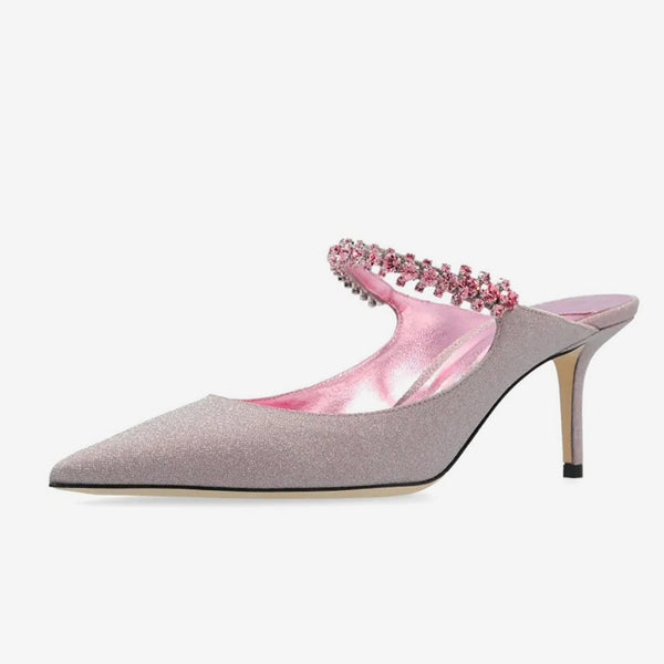 Fashion Pink Glitter Mules