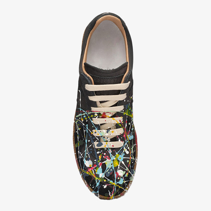 Timeless Elegance Leather and Suede Black Sneakers - Arno Conti Shoe