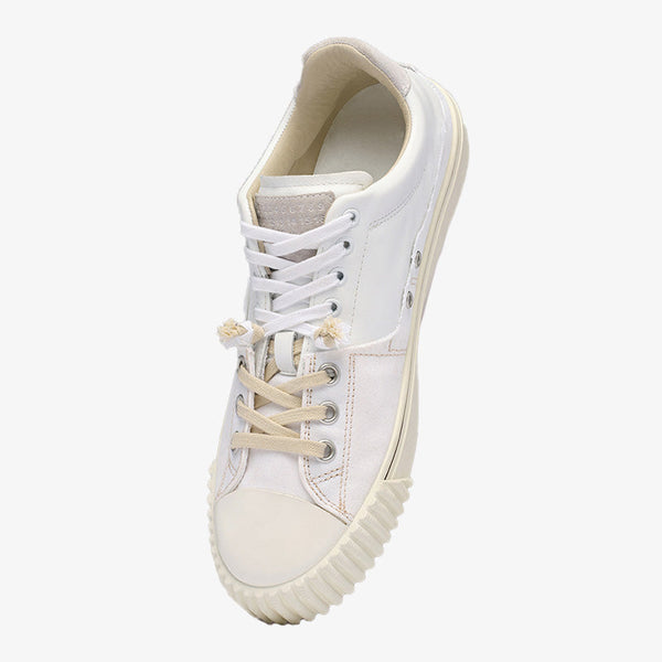 White Double Laces Creating Sneakers - Arno Conti Shoe