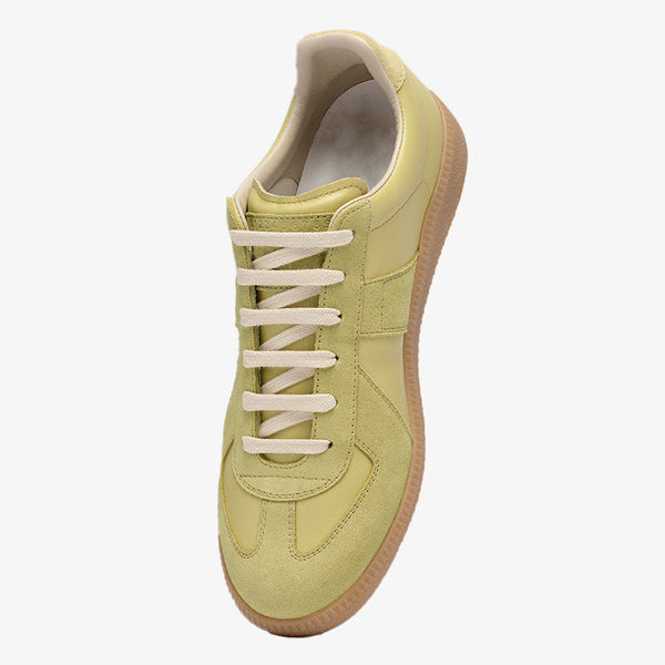 Mint Green Leather and Suede Sneakers - Arno Conti Shoe