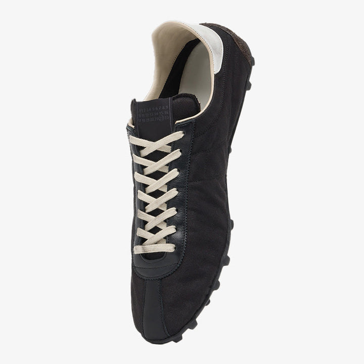 Black Vintage-Inspired Low Top Sneakers - Arno Conti Shoe