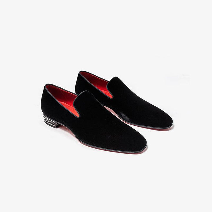 Rock 'n' Roll Velvet Loafers with Silver Spikes - ARNO CONTI