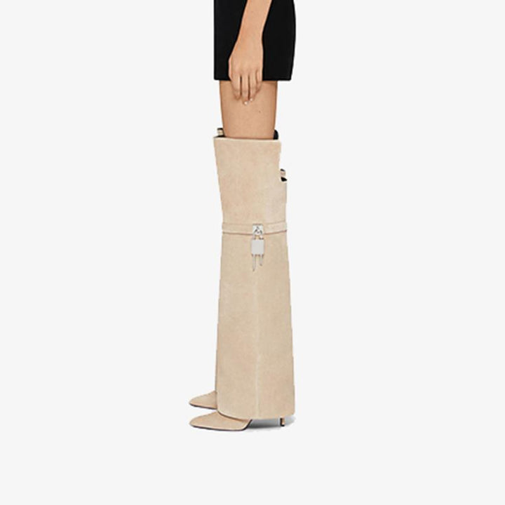 Elegant Beige Over-the-Knee Boots - Arno Conti Shoe