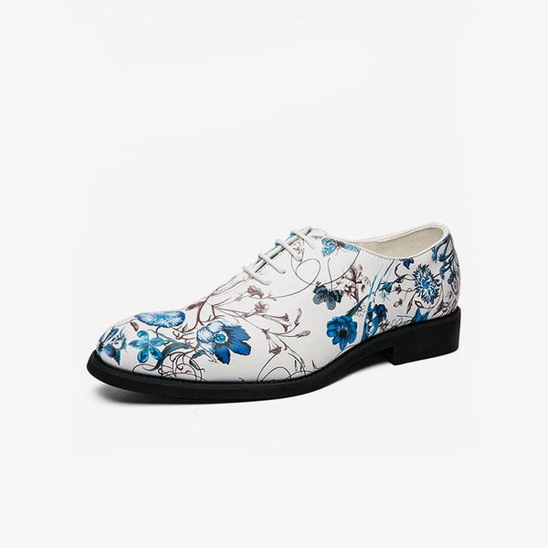 Vibrant Floral Print Lace-Up Dress Shoes