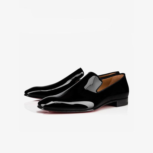 Man Round Toe Patent leather V cut Shoes