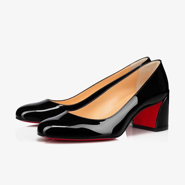 Black Calfskin Pumps with 60 mm Architectural