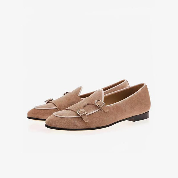 Suede Monk Strap Loafers