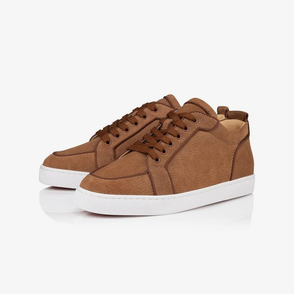 Brown Sneakers Grained Leather Trainers