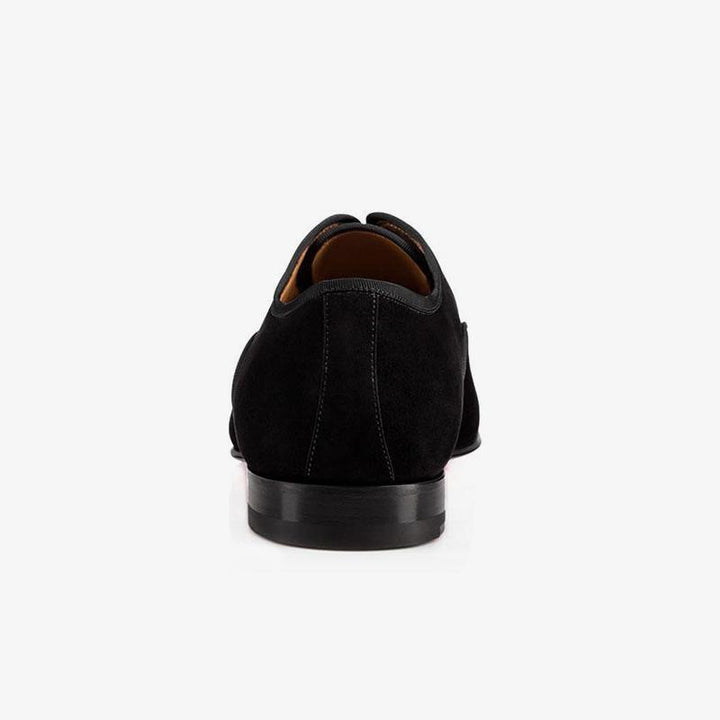Men's Black Velvet Loafers with Open Uppers - ARNO CONTI