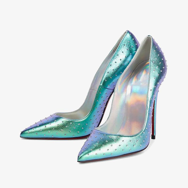 Iridescent Leather Pumps