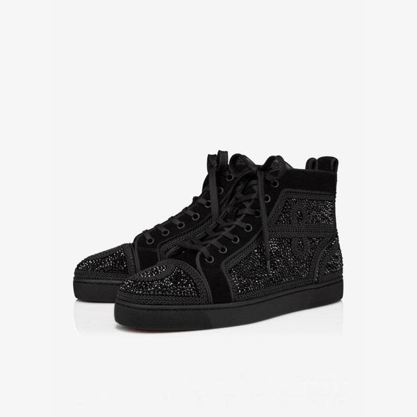 Velvet rhinestone High-top Sneakers