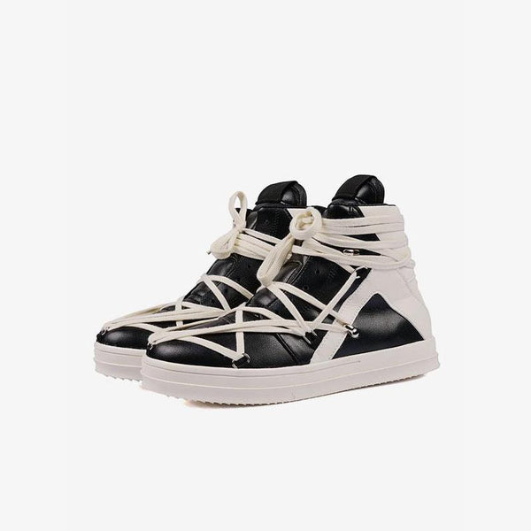 High top Geometric Sneakers Leather