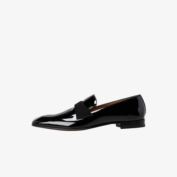 Sleek Black Patent Leather Loafers