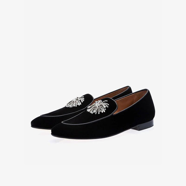 Black Suede Loafers Round Toe