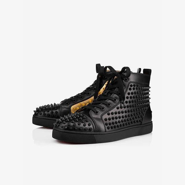 Black Gold Spikes High Top Sneakers