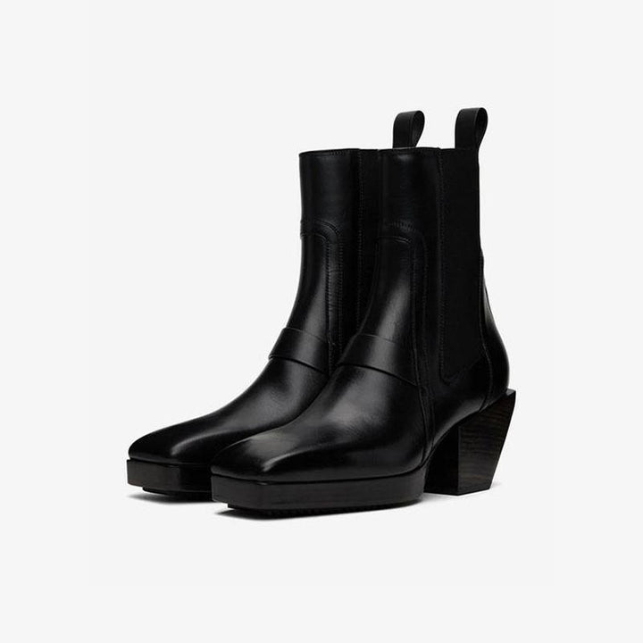 Men's Black Zigzag Rubber Sole Boots - Arno Conti Shoe