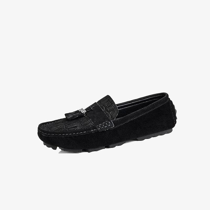 Alligator Tassel Driving Loafers.