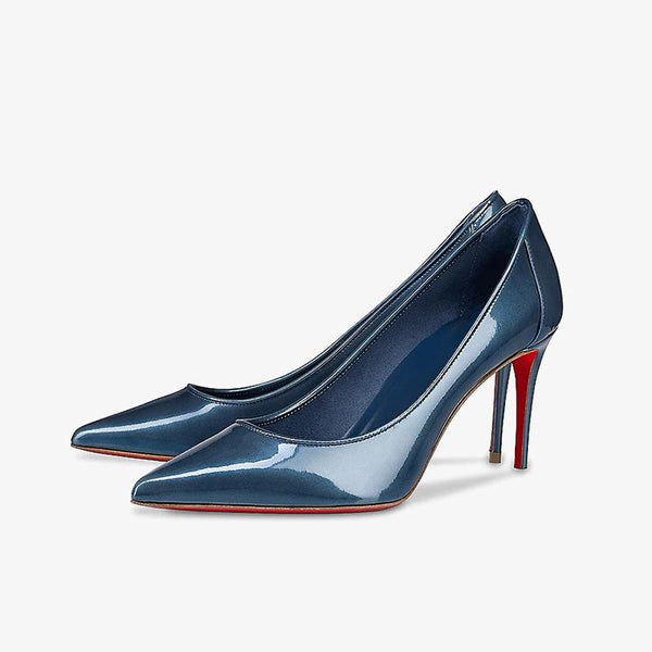 Dark Sea Blue Patent Leather  Pump