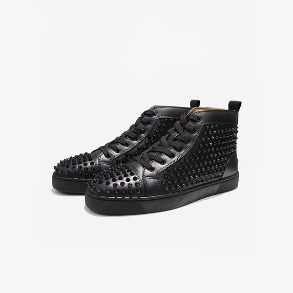 Black Studded High-Top Sneakers