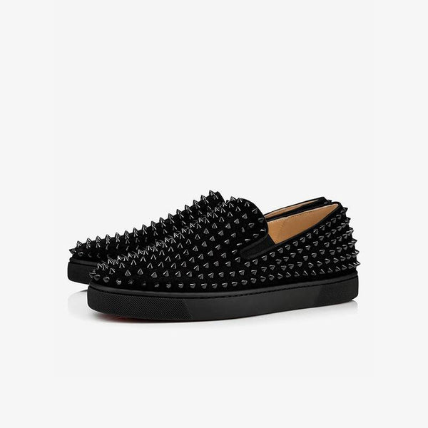 Black Suede Slip-On Sneakers