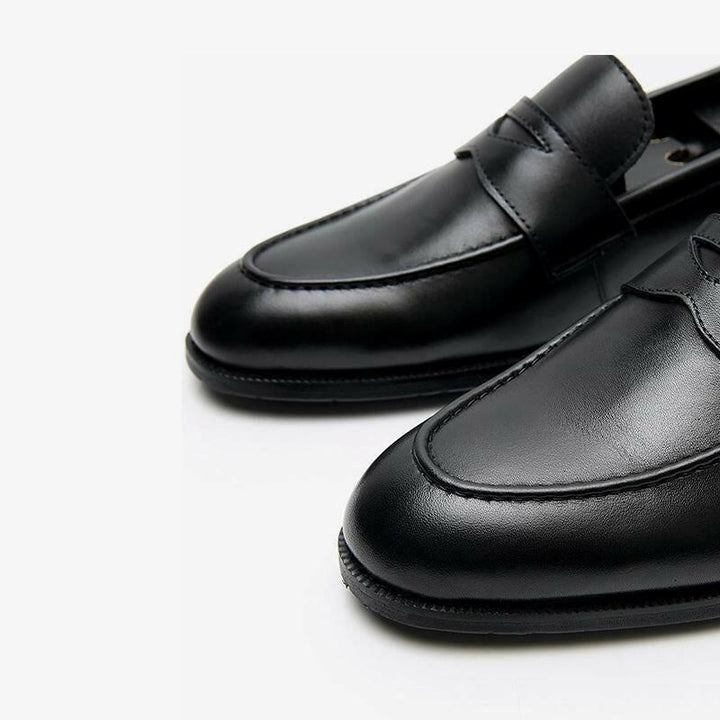 Black Round Toe Loafers.