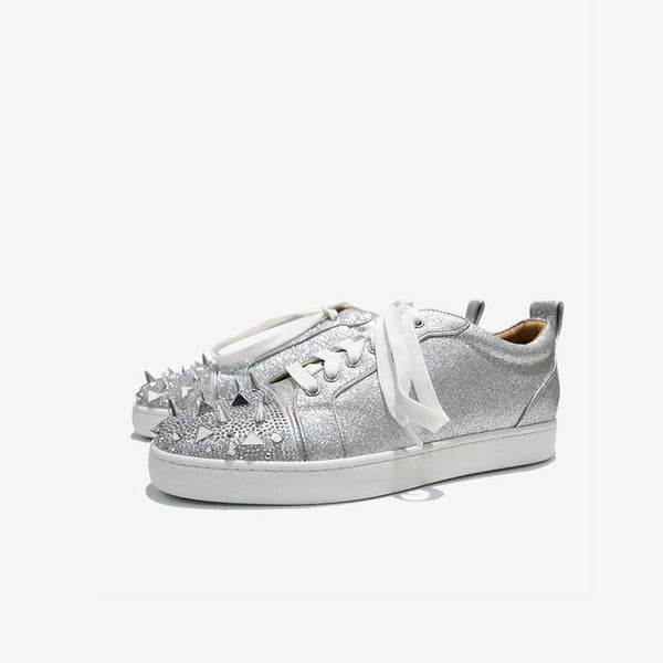 Bedazzled Silver Studded Sneakers