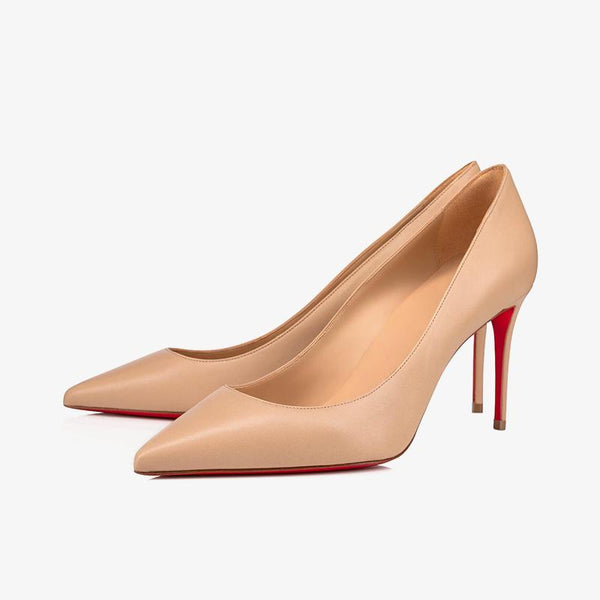 Nude Nappa Leather Pointed Toe Pumps