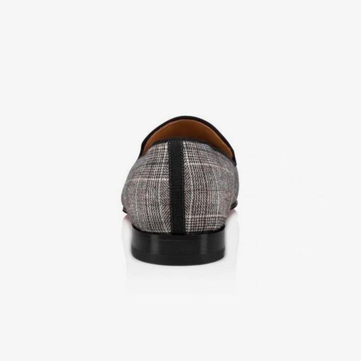 Plaid Men Loafers Metal Tassel Shoes Calf - ARNO CONTI