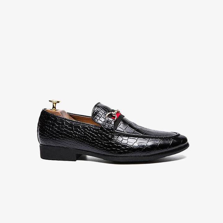 Lizard Print Slip-On Loafers.