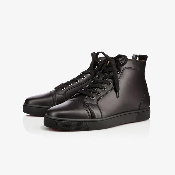 High-Top Flat Leather Sneakers