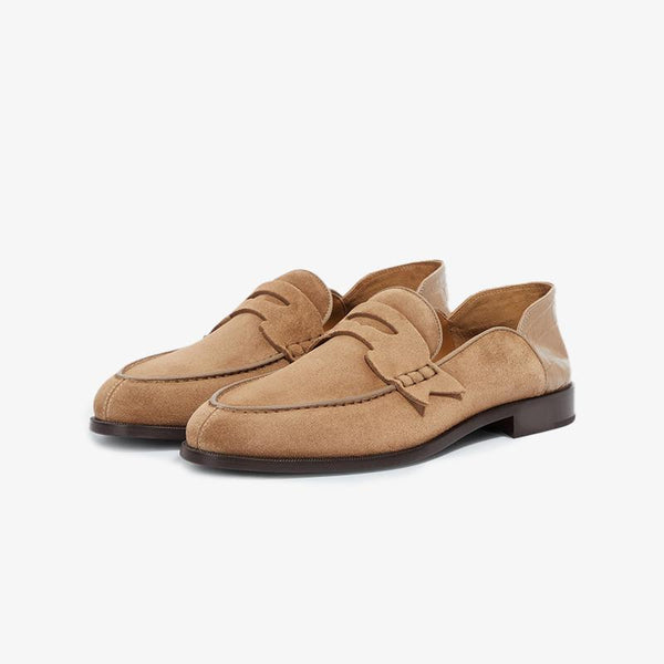 Suede Penny No Back Loafers Slip On Shoes