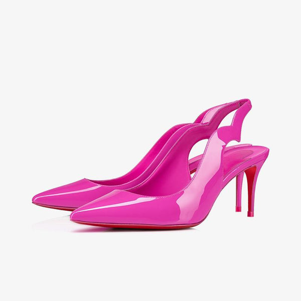 Pink Patent Leather Slingback 80mm Pump