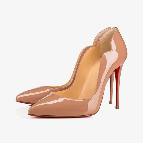 Glossy Beige Patent Leather Stiletto