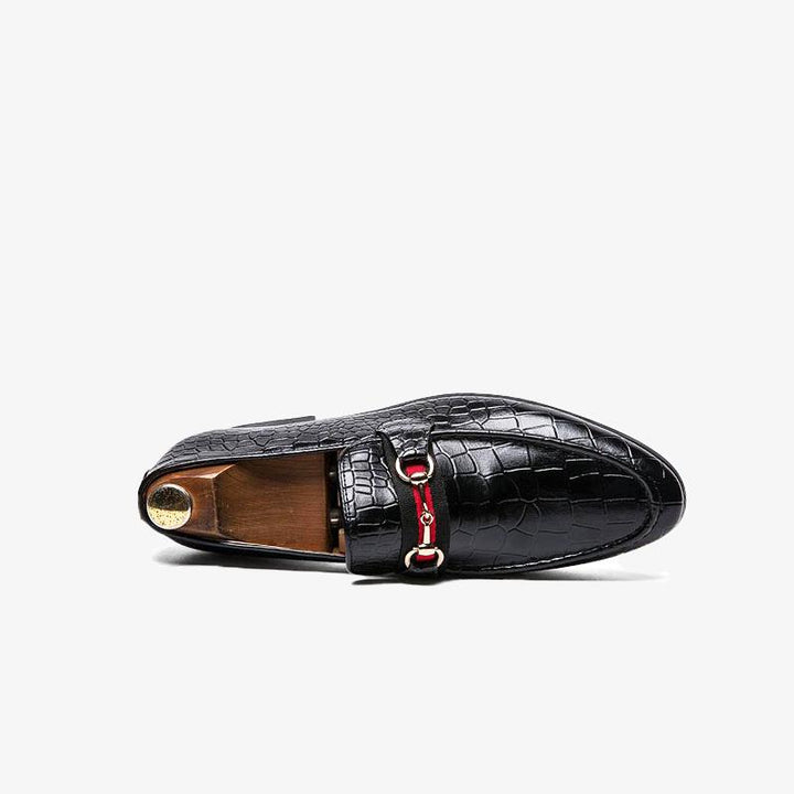 Lizard Print Slip-On Loafers.