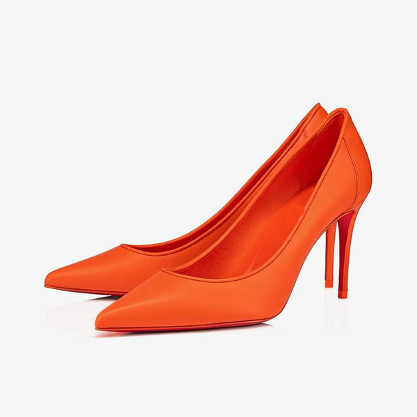 Orange Leather Sporty 80mm Pump