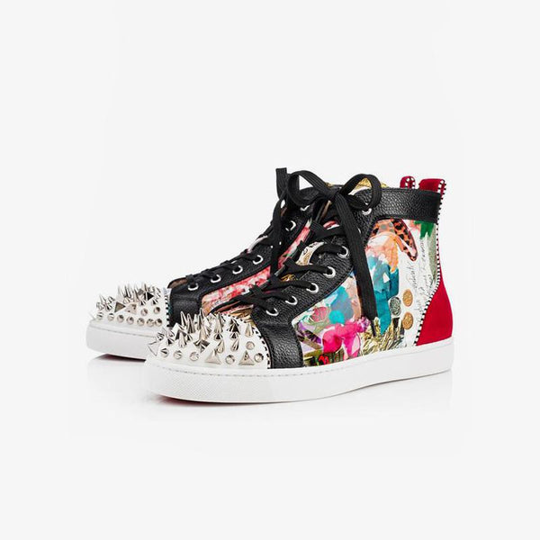 Colorful Patterns Sneakers Spikes Zipper