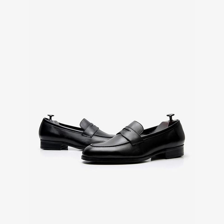 Black Round Toe Loafers.