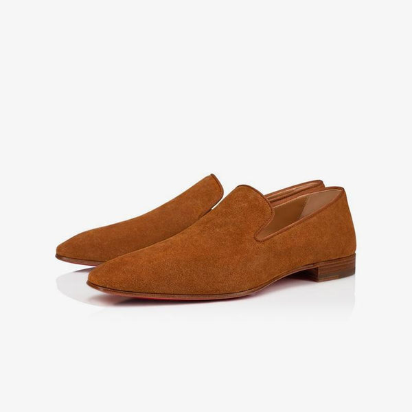 Calf Suede Slip-on Flat Sole Loafers