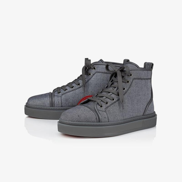 High Top Sneakers Grey Linen