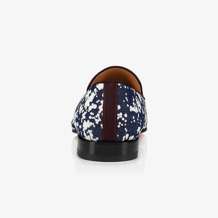 Denim Dots Flats Slip-on Leather Loafers - ARNO CONTI