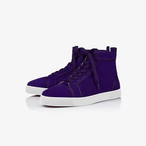 Purple Velvet high top sneakers