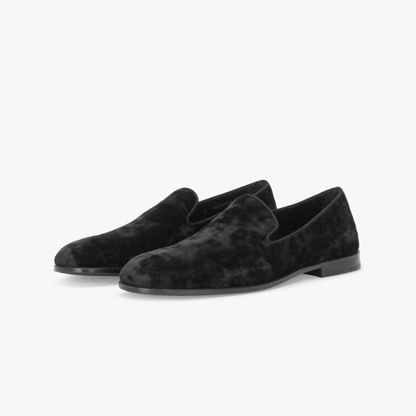 Velvet Flat Loafers Round-toe Slip-on