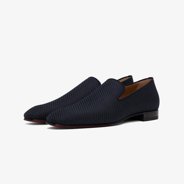 Navy Blue Canvas Loafers