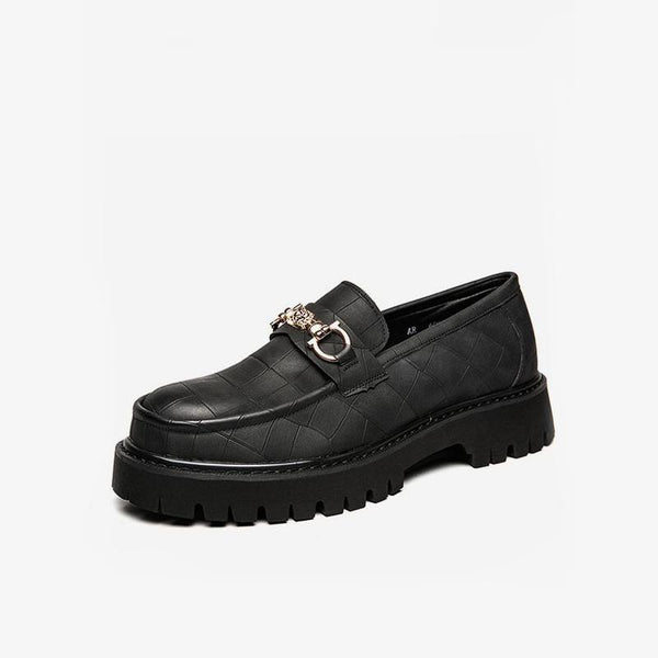 Mens Chunky Platform Loafers with Buckle