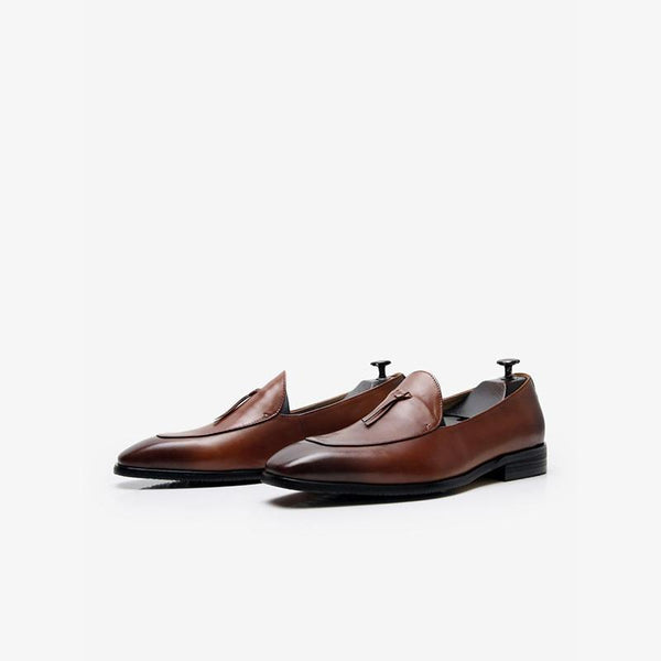 Cowhide Slip-On Loafer Shoes