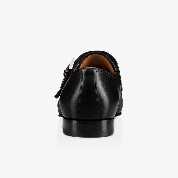 Classic Black Double Buckle Leather Shoes - ARNO CONTI