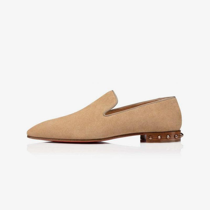 Suede Loafers Rivets Heel Slip-on Men Shoes - ARNO CONTI